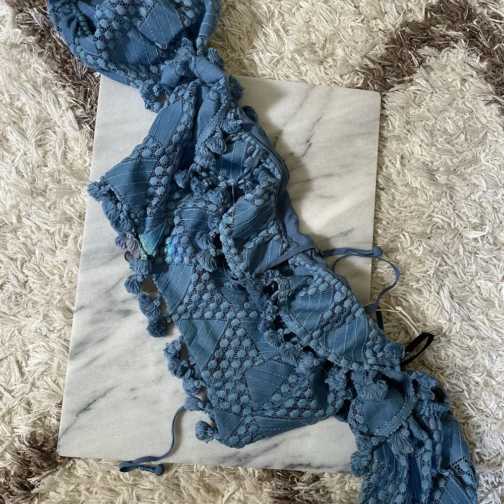 Revolve Tularosa Addie Tassle Off the Shoulder Crop Top - Picture 3 of 3